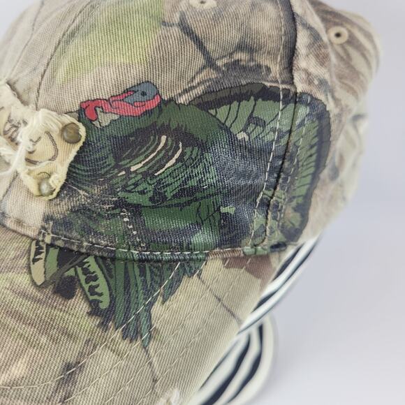 Ford Brand Outdoors Camo Turkey Hunting Paramount Distressed Baseball Cap Hat Ad - Picture 3 of 11